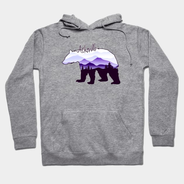 Asheville Blue Ridge Mountains - Black Bear - Purple WB 26 Hoodie by AVL Merch